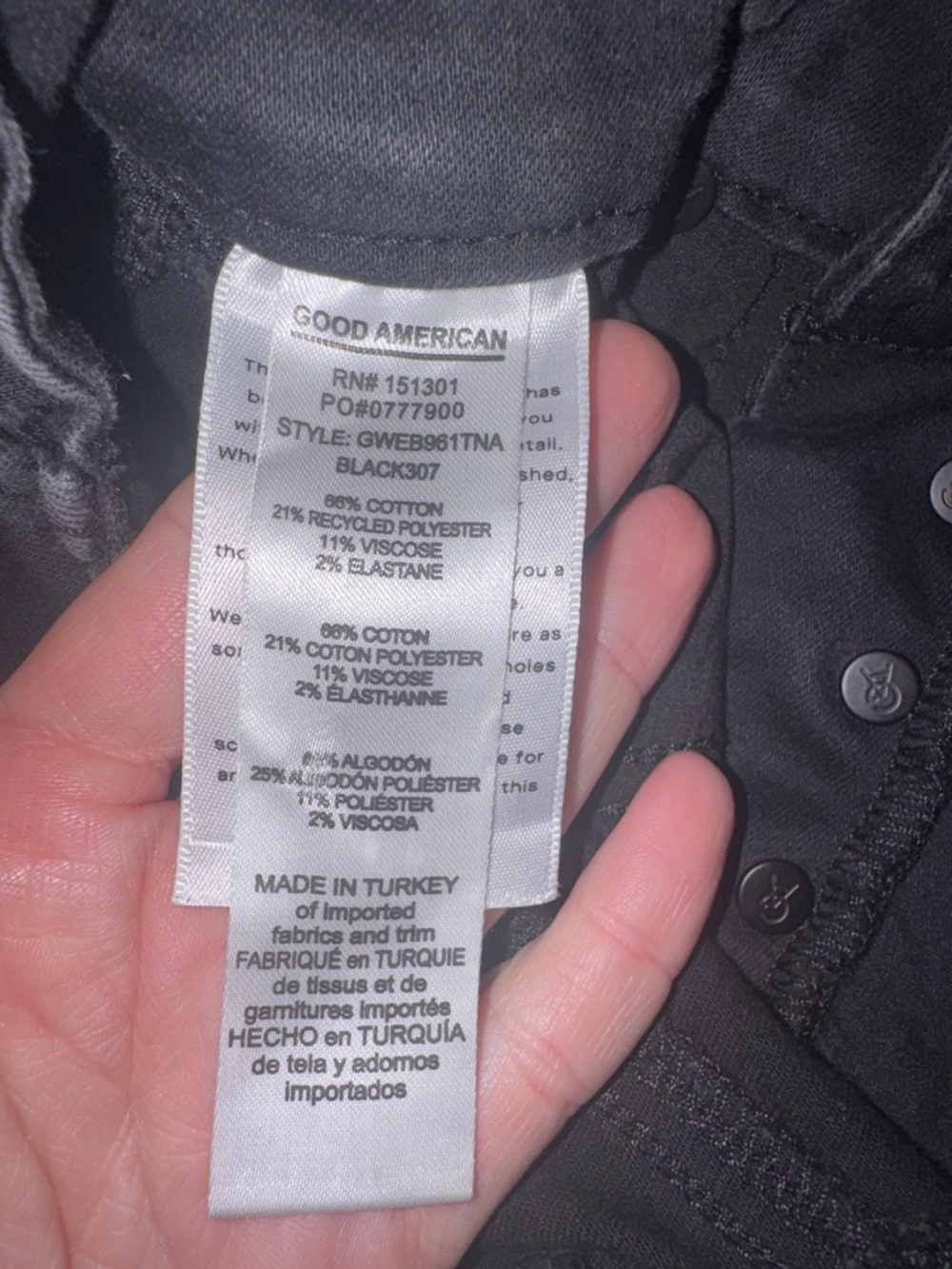 Good American Compression Skinny Jeans Black Sz 2/26 NWT Sold Out Khloe K - Picture 7 of 10